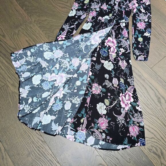 🆕️ AFRM Caley Wrap Long Sleeve Midi Dress in Pink Floral Print - Picture 8 of 13